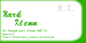 mark klemm business card
